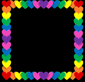 Colorful Heart Border Frame_ Valentines Day PNG image with transparent background