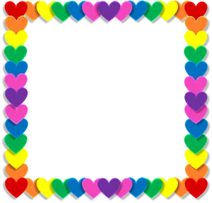 Colorful Heart Border Frame_ Valentines Day PNG Image