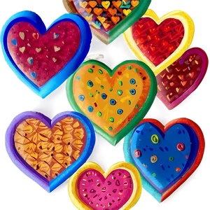 Colorful Heart Doodle Png Sgu94 PNG Image