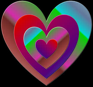 Colorful Heart Nesting Design PNG image with transparent background
