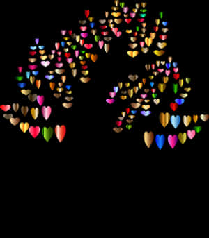 Colorful Heart Petals Abstract PNG image with transparent background