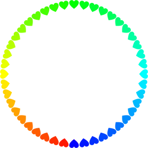 Colorful Heart Spectrum Circle PNG Image