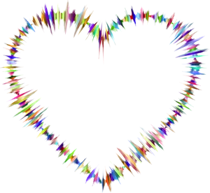 Colorful Heart Spectrum Glow PNG Image