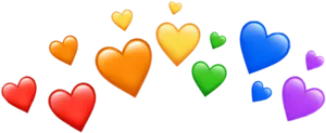 Colorful Hearts Array PNG Image