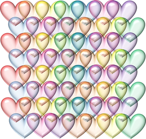 Colorful Hearts Array Valentines Background PNG Image