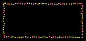 Colorful Hearts Border Frame PNG image with transparent background