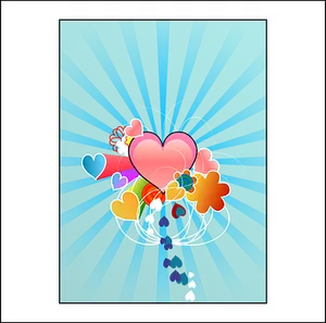 Colorful Hearts Explosion Graphic PNG Image