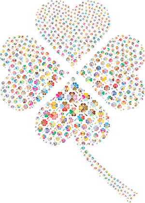 Prismatic Four Leaf Clover Fractal 2 No Background - 4 Leaf Clover With Heart, HD Png Download PNG