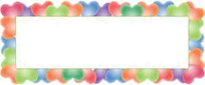 Colorful Hearts Frame PNG Image