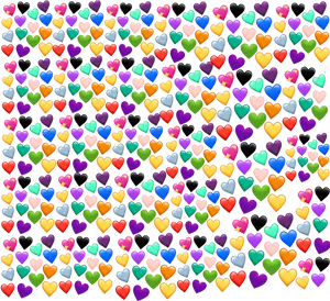 Colorful Hearts Pattern Background PNG Image