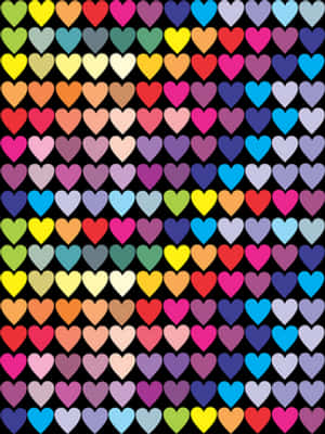 Colorful Hearts Pattern PNG with transparent background