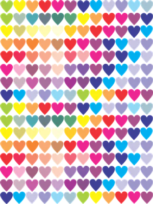 Colorful Hearts Pattern PNG Image