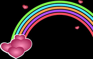 Colorful Heartsand Rainbow PNG image with transparent background