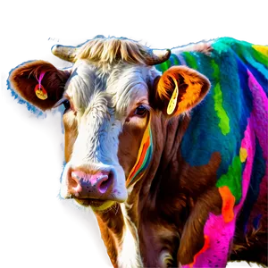 Colorful Heifer Art Png 36 PNG Image