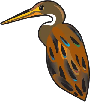 Colorful Heron Illustration PNG Image