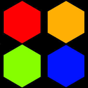 Colorful Hexagons Graphic PNG image with transparent background