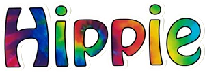 Colorful Hippie Text Graphic PNG Image