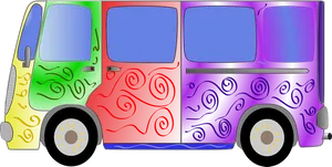 Colorful Hippie Van Illustration PNG Image