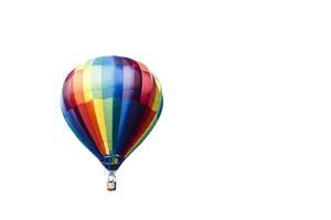 Colorful Hot Air Balloon Against Black Background PNG Image