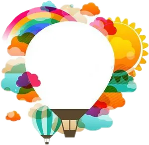 Colorful Hot Air Balloon Creative Backdrop PNG Image