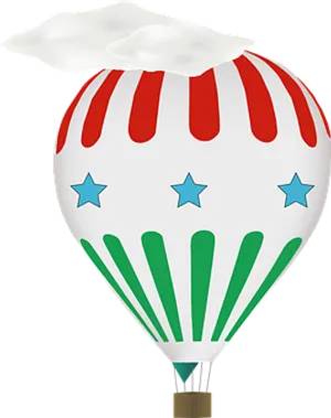 Colorful Hot Air Balloon Graphic PNG Image