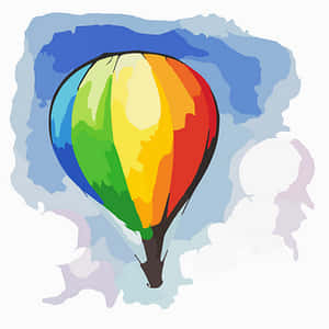 Colorful Hot Air Balloon Illustration PNG image with transparent background