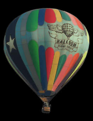 Colorful Hot Air Balloonin Flight PNG with transparent background