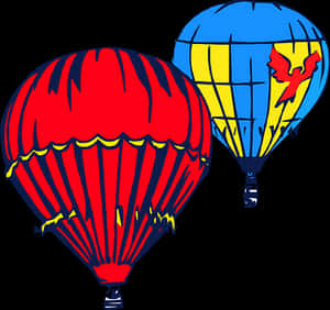 Colorful Hot Air Balloons Illustration PNG image with transparent background
