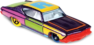 Colorful Hot Wheels Classic Car Toy PNG Image