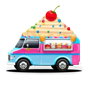 Colorful Ice Cream Truck Art Png Rna PNG Image