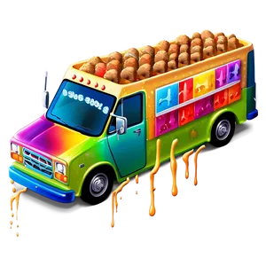 Colorful Ice Cream Truck Art Png Wec94 PNG Image