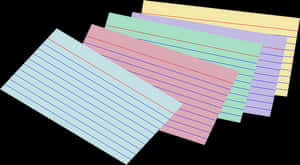 Colorful Index Cards Fanned Out PNG image with transparent background