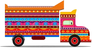 Colorful Indian Truck Art PNG Image