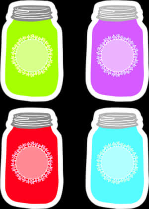 Mason Jar Clipart Coloring - Colored Mason Jars Clipart, HD Png Download PNG with transparent background