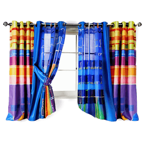 Colorful Kids Room Curtain PNG 05252024 PNG