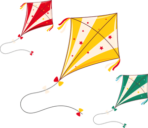 Transparent Makar Sankranti Line Kite For Happy Makar - Colorful Kite Png, Png Download PNG with transparent background