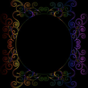 Colorful Lace Frame Design PNG image with transparent background
