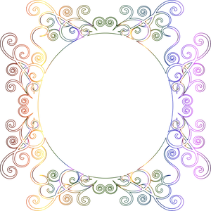 Colorful Lace Frame Design PNG Image