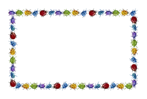 Colorful Ladybug Border Frame PNG Image