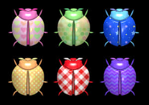 Colorful Ladybug Collection PNG image with transparent background