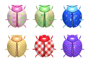 Colorful Ladybug Collection PNG Image