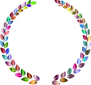 Colorful Laurel Wreath Graphic PNG Image