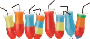 Colorful Layered Cocktails PNG Image