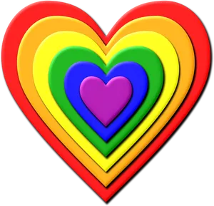 Colorful Layered Heart Vector PNG Image