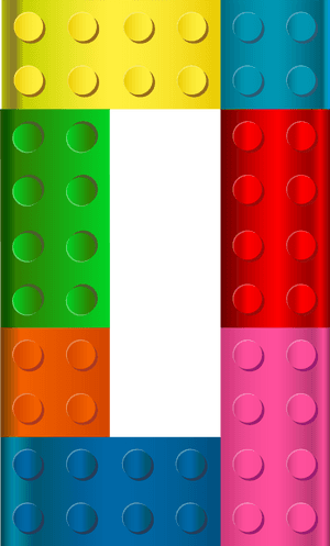 Colorful Lego Bricks Pattern PNG