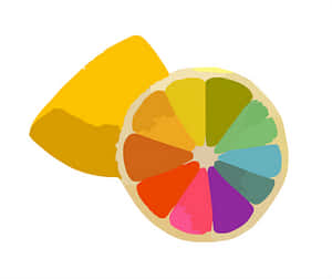 Colorful Lemon Wheel Illustration PNG image with transparent background