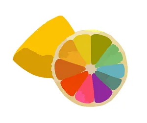 Colorful Lemon Wheel Illustration PNG Image