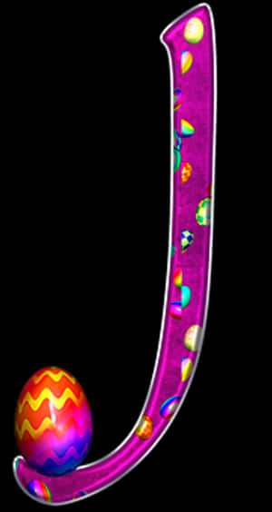 Colorful Letter Jwith Easter Eggs PNG with transparent background