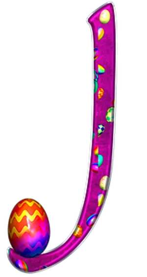 Colorful Letter Jwith Easter Eggs PNG Image