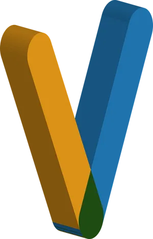 Colorful Letter V Graphic PNG Image